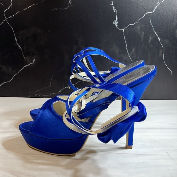 Unbranded Women’s Ankle Strap Heel Blue sz 8 - Picture 2 of 8